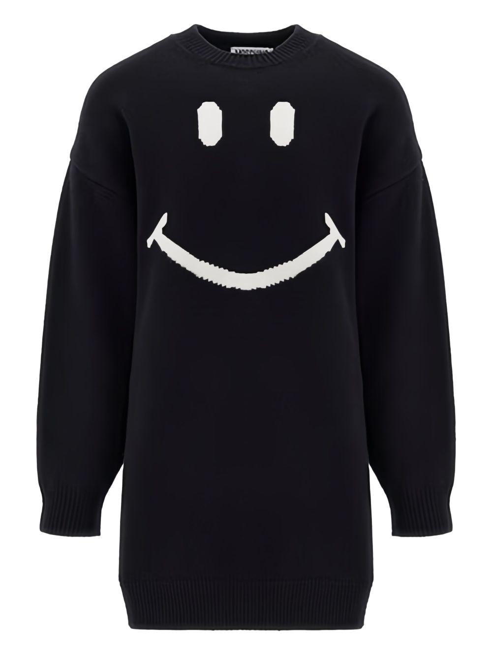 Abito nero con stampa smile HDV0HBLHE68 60100 MOSCHINO KIDS 