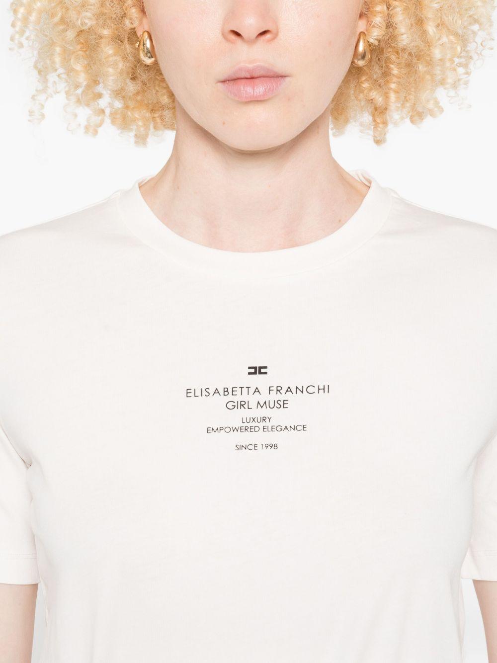 T-shirt con Logo e Girocollo MA63D56E2 270 ELISABETTA FRANCHI 