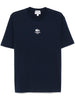 T-shirt blu notte stampa logo centrale