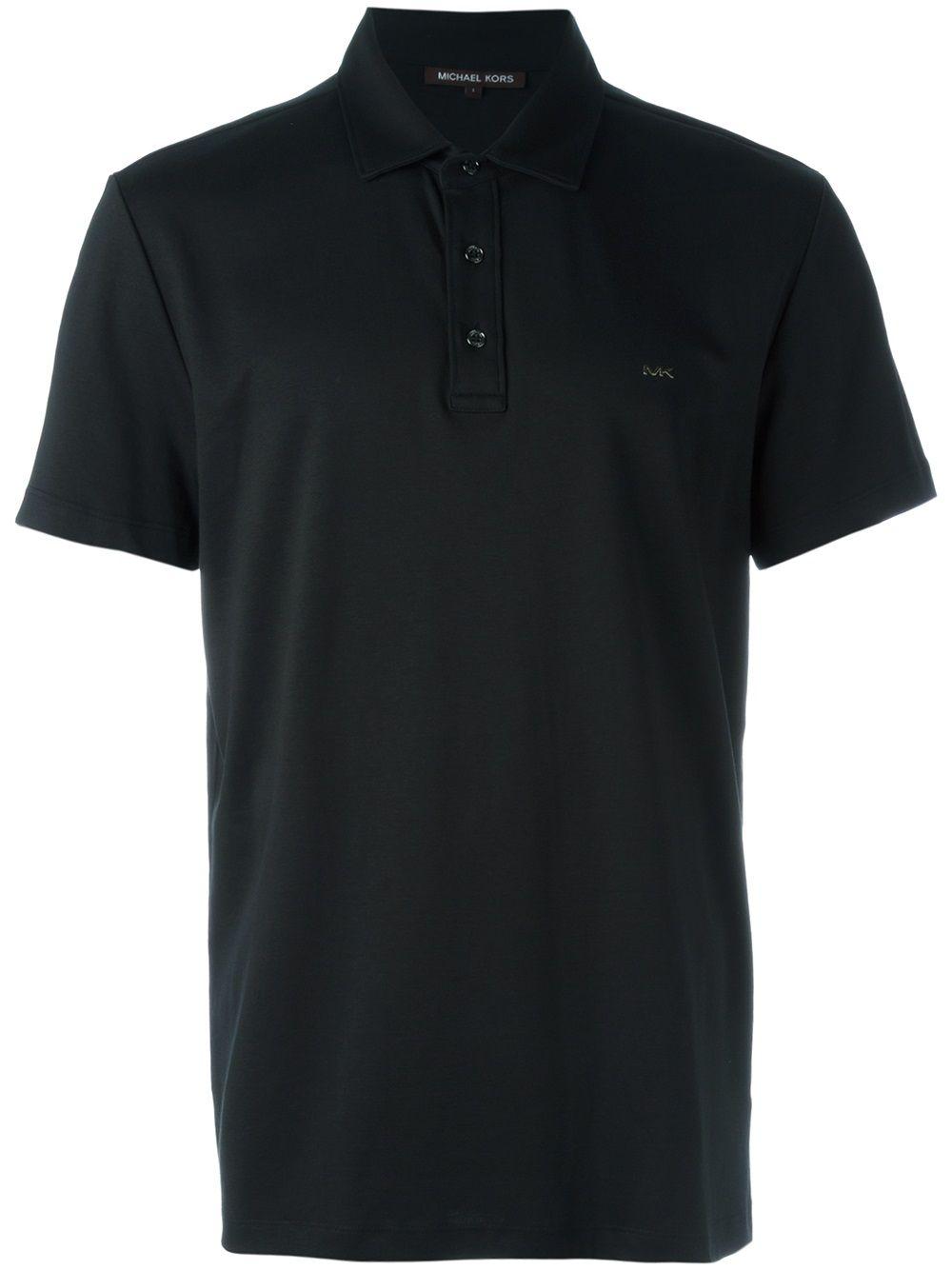 Polo nera mini logo petto
