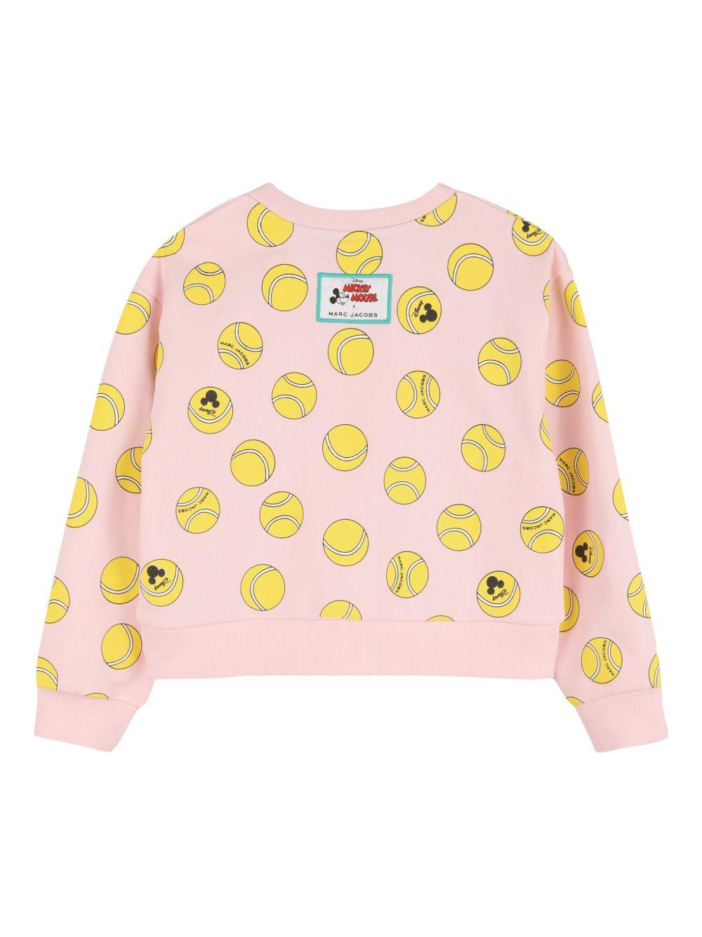 Felpa corta in cotone con stampa tennis W60748 475 MARC JACOBS KIDS 