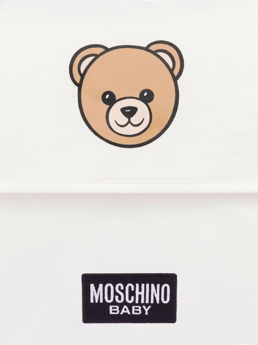 Borsa Fasciatoio Bianca con Stampa Orsetto MXX03DLCA40 10063 MOSCHINO KIDS 