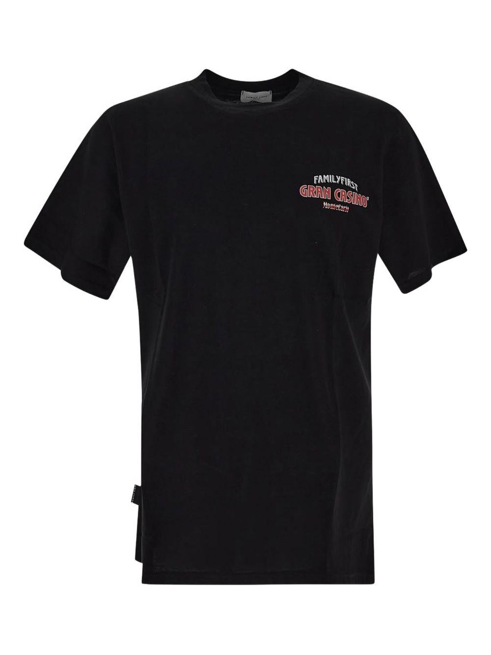T-shirt Nera con Grafica TF2403 BLACK FAMILY FIRST MILANO 