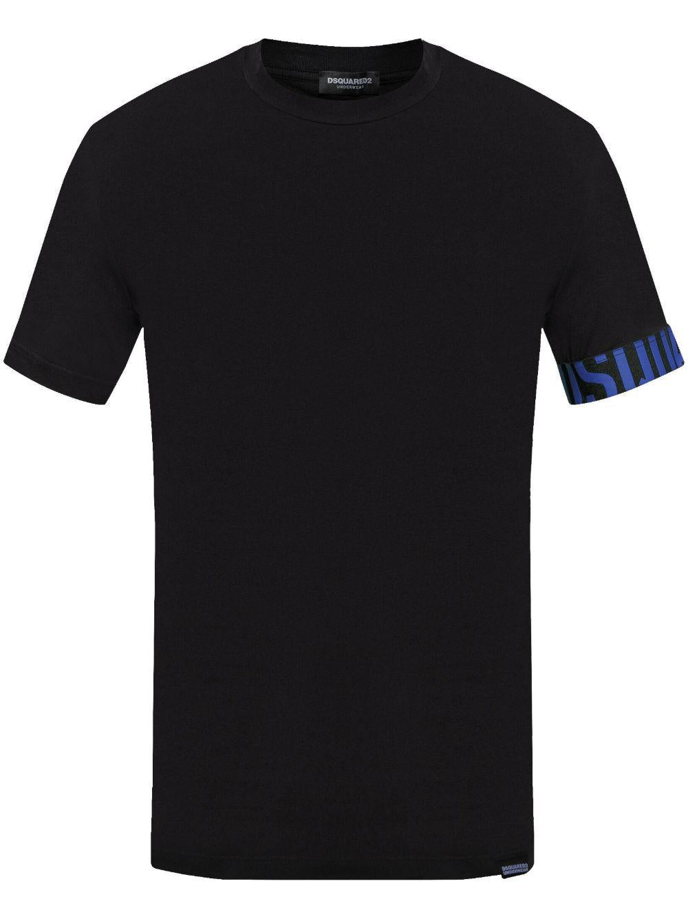 T-shirt nera con banda logata D9M3S5770 016 DSQUARED 