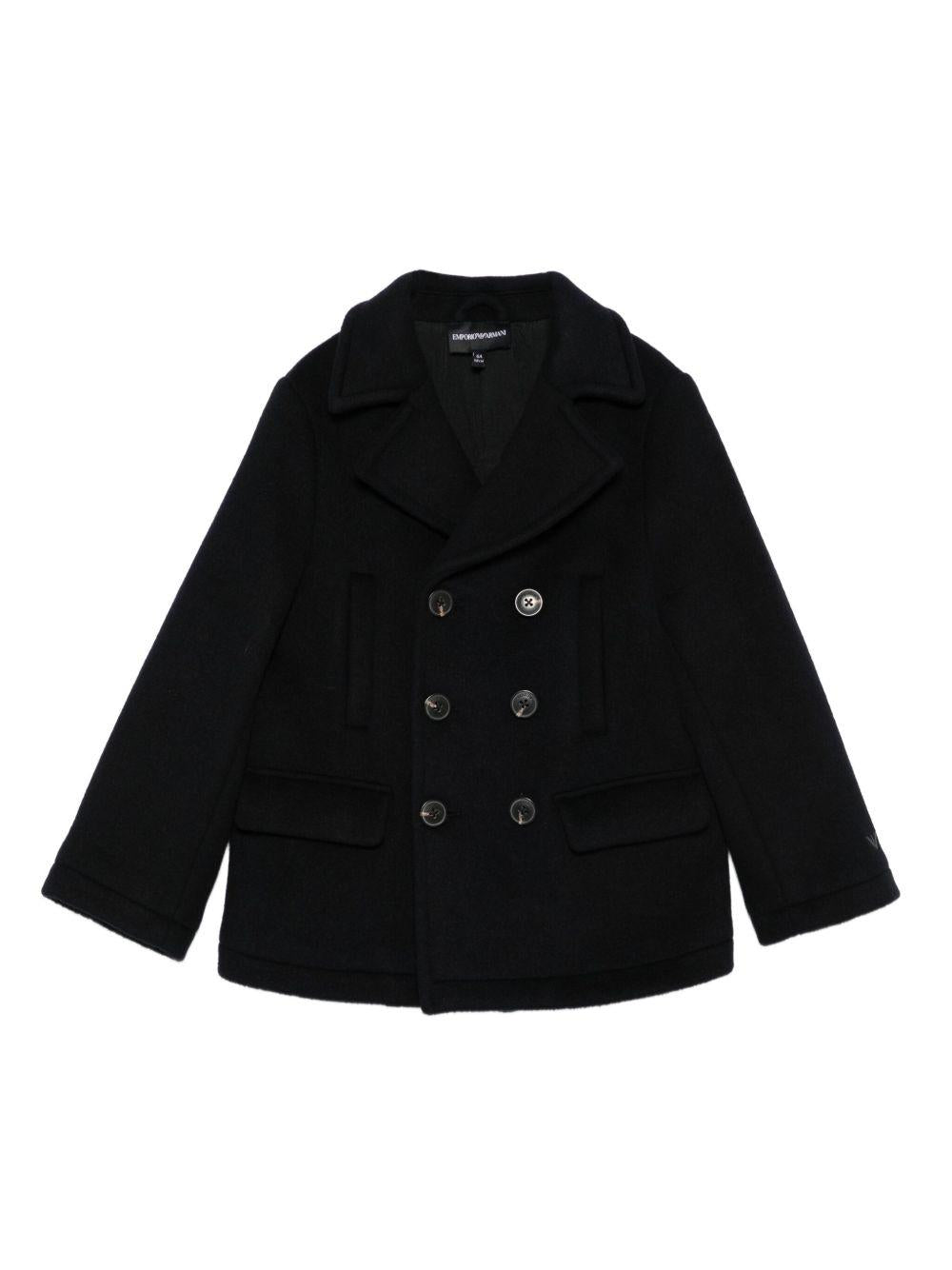 Cappotto per bambini blu doppiopetto EB000492AF16038 UB118 EMPORIO ARMANI KIDS 