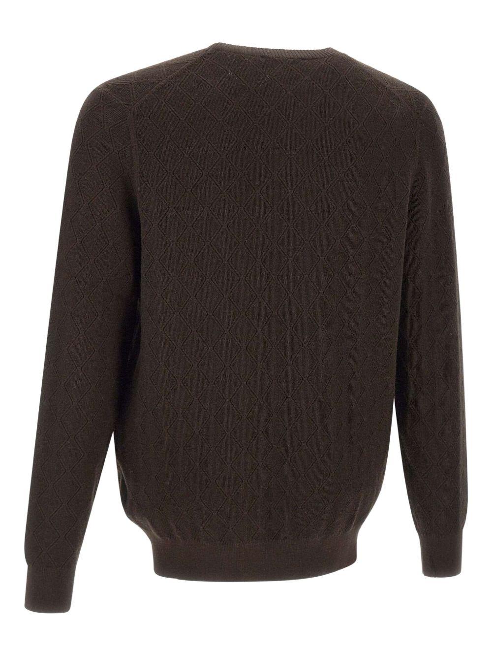 Maglione marrone con motivo a rombi DK97022 MORO DIKTAT 