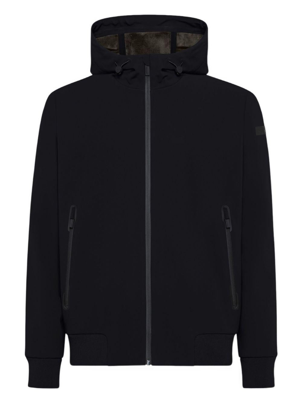 Giacca blu con cappuccio e zip frontale W25044 10 RRD 