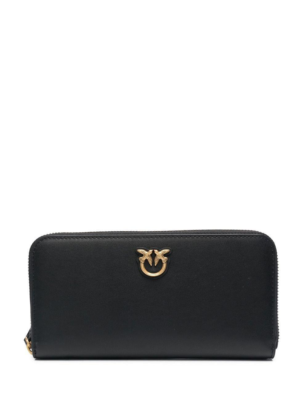 Portafoglio nero zip around