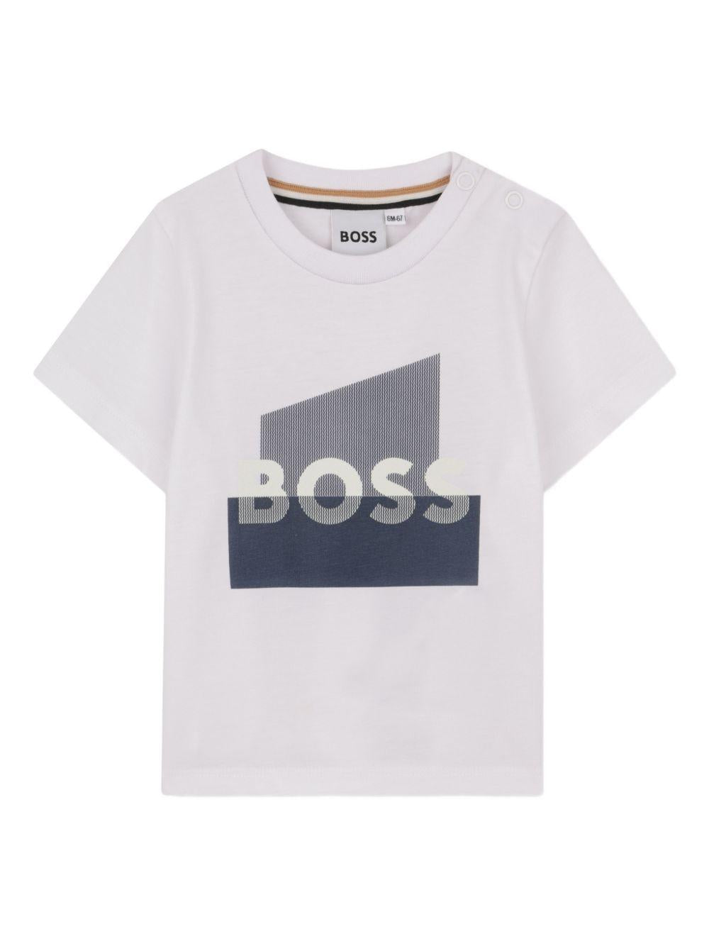 T-shirt con stampa logo geometrica J52879 10P BOSS KIDSWEAR 