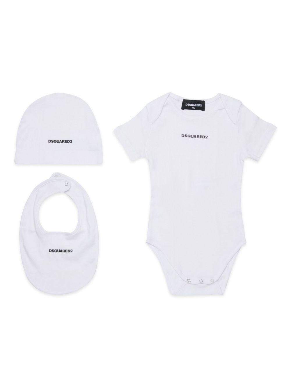 Set coordinato neonato tre pezzi DQ2876D0A8U DQ100 DSQUARED KIDS 