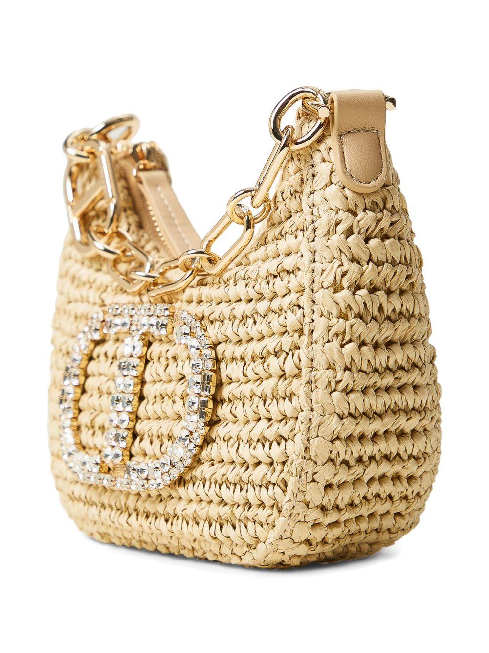 Borsa hobo Mini Croissant in paglia