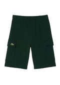 Dark green mini logo cargo bermuda