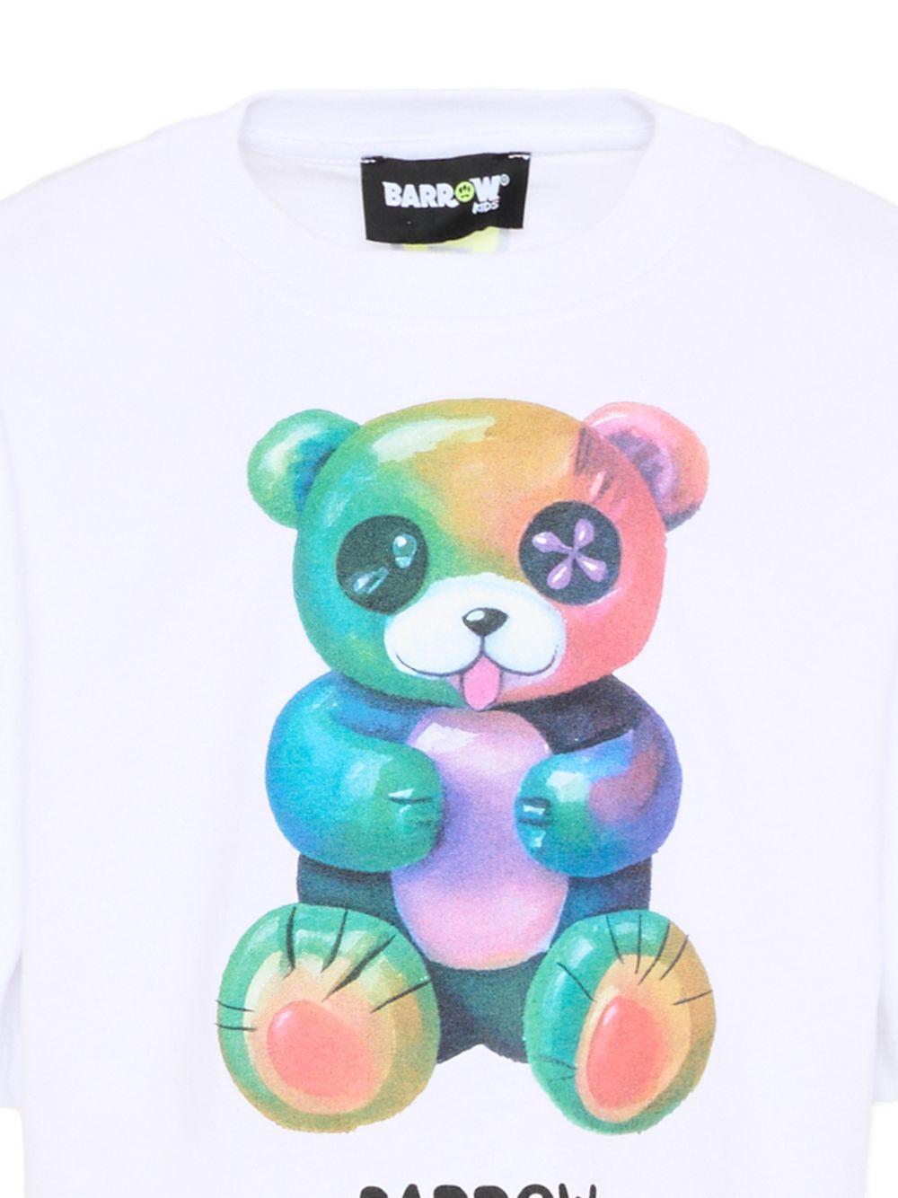 T-shirt in cotone con stampa orso S6BKJGTH137 002 BARROW KIDS 