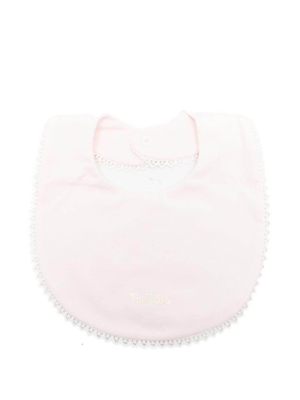 Bavaglino in cotone con stampa logo E26447 ROSA NANAN KIDS 