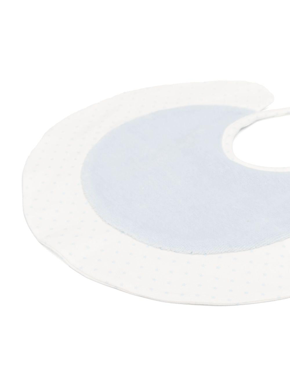Bavetta azzurra ruches con pois