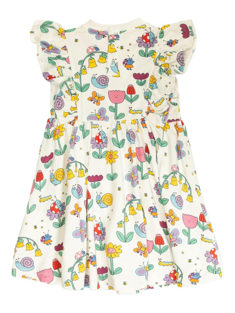 Abito con volant e stampa floreale TY1011Z3574 101MC STELLA MCCARTNEY KIDS 