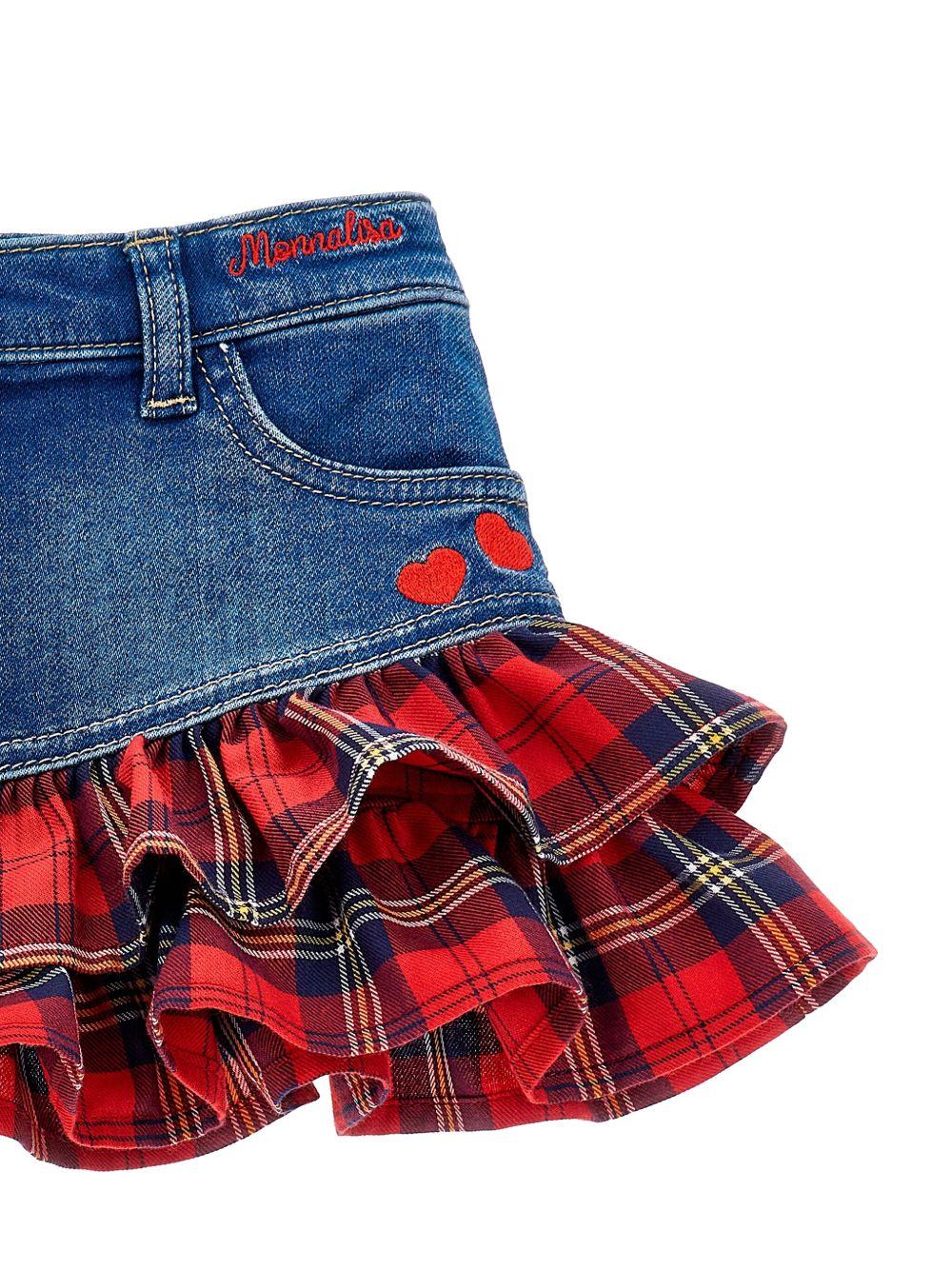 Gonna con Inserti e Orlo Increspato 19F711NP6043 0055 MONNALISA KIDS 