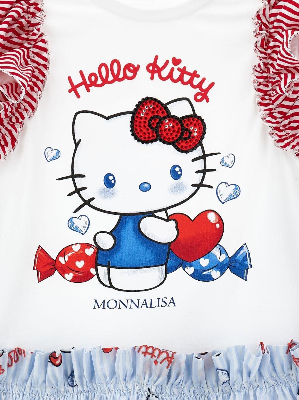 Abito Hello Kitty con balze e stampa 11G9177201 0099 MONNALISA KIDS 