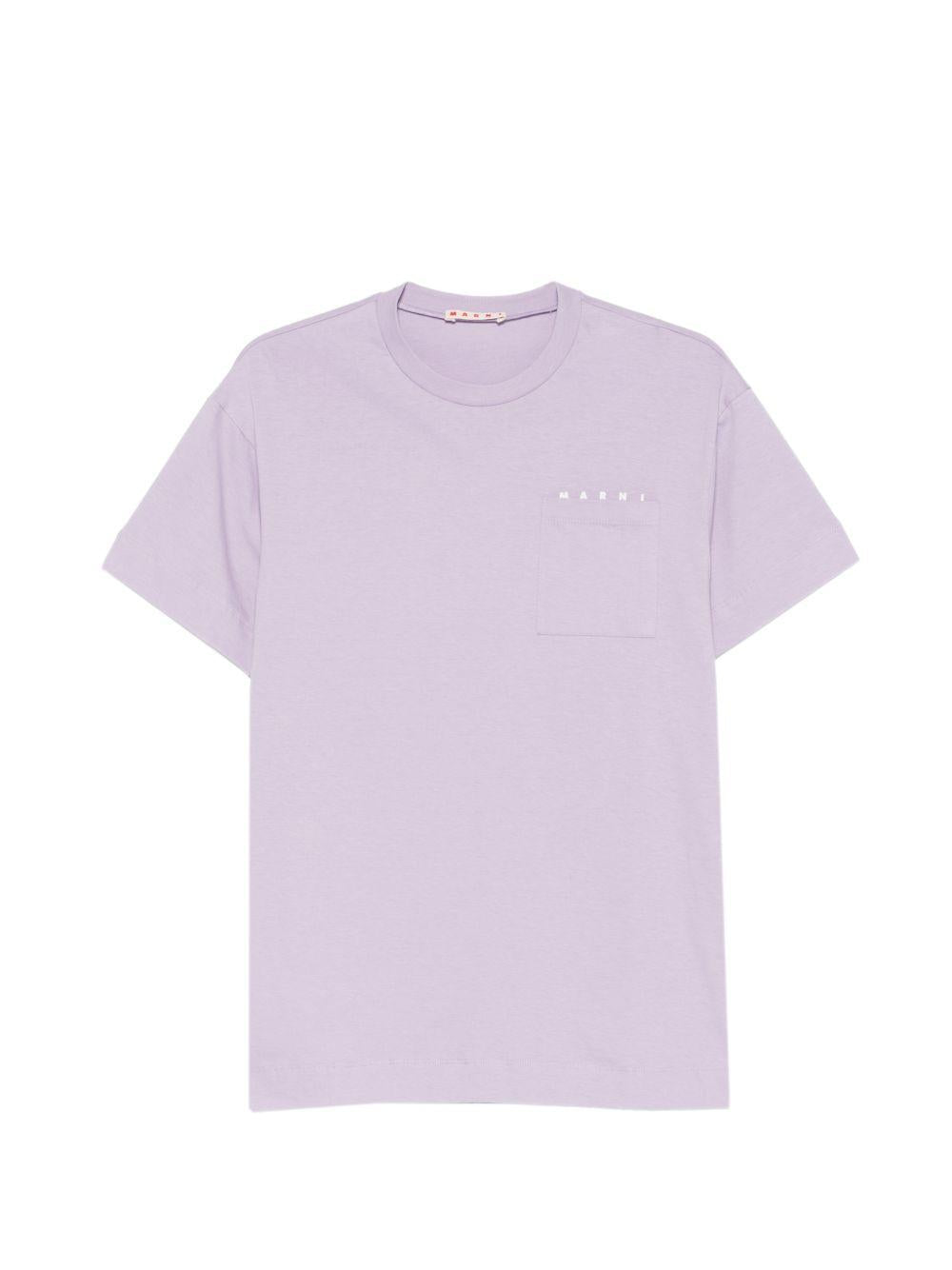 T-shirt in cotone con tasca M01415M00RF 0M612 MARNI KIDS 