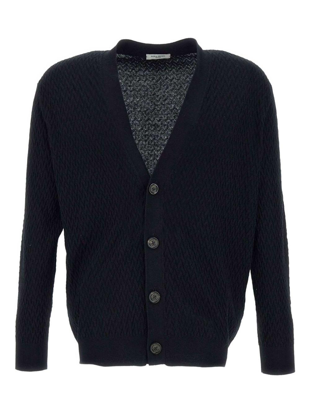 Cardigan nero strutturato A036F300 9000 PAOLO PECORA 