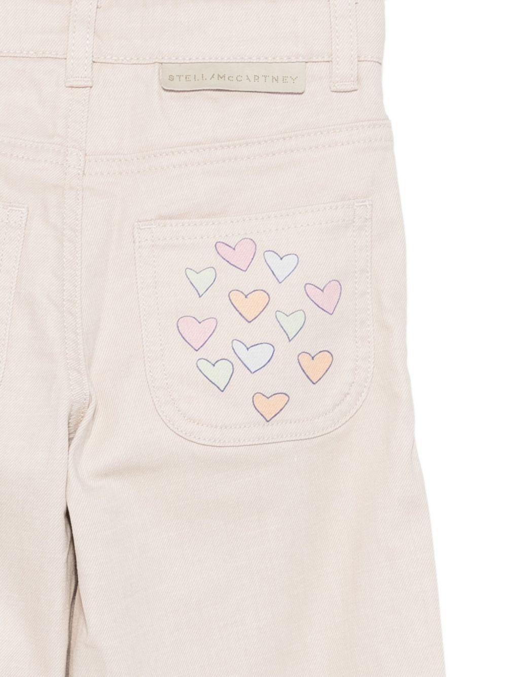 Pantaloni Beige con Stampa Cuori TX6A90Z0156 50I STELLA MCCARTNEY KIDS 