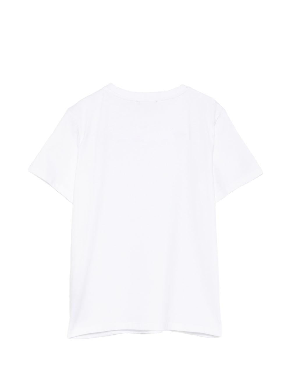 T-shirt con bottoni dorati sul collo BY8Q21Z3672 100NE BALMAIN KIDS 