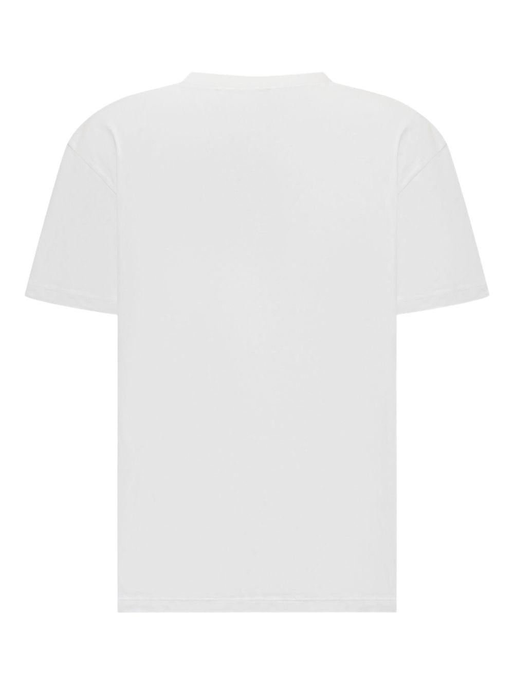 T-shirt Bianca con Logo Goffrato BX8Q81Z3186 100 BALMAIN KIDS 