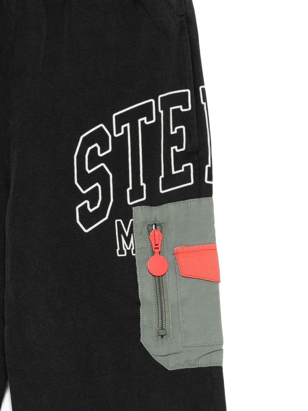 Pantaloni in Cotone Biologico con Logo TX6R40Z0536 961 STELLA MCCARTNEY KIDS 