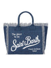 Borsa a spalla Vanity in canvas di cotone effetto denim