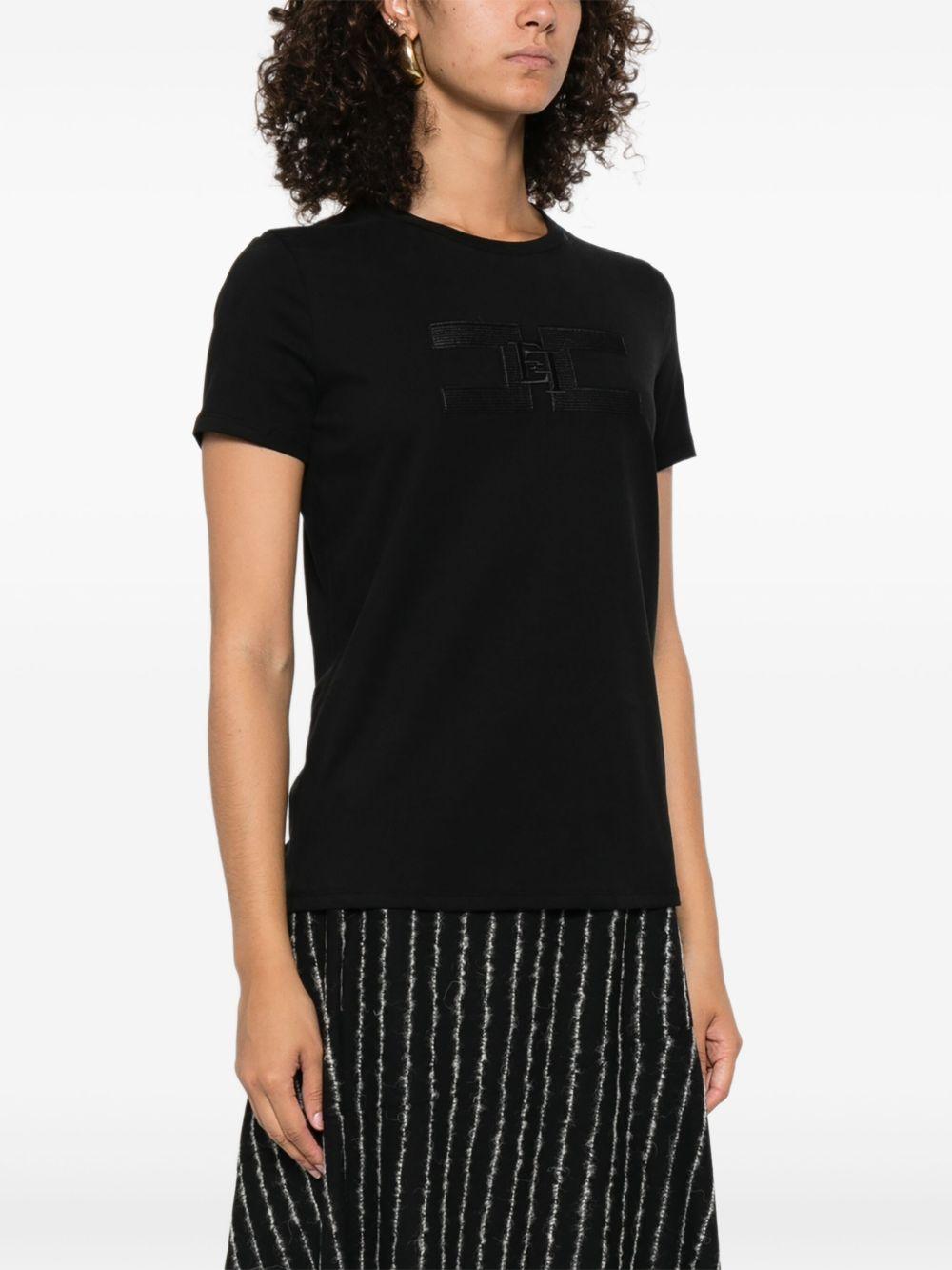 T-shirt con Girocollo e Logo Ricamato MA00756E2 110 ELISABETTA FRANCHI 