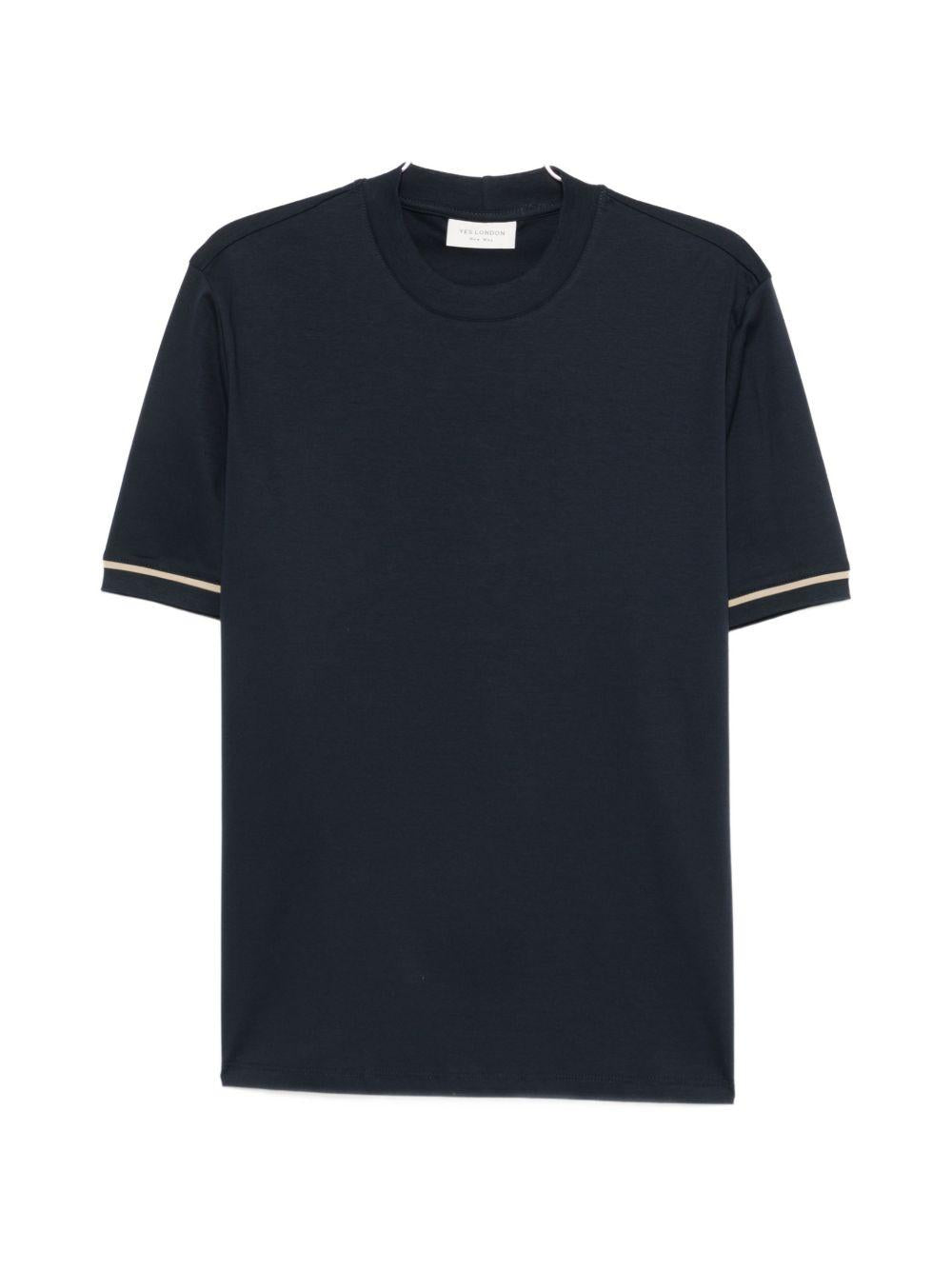 T-shirt in cotone girocollo XM4292 BLU YES LONDON 