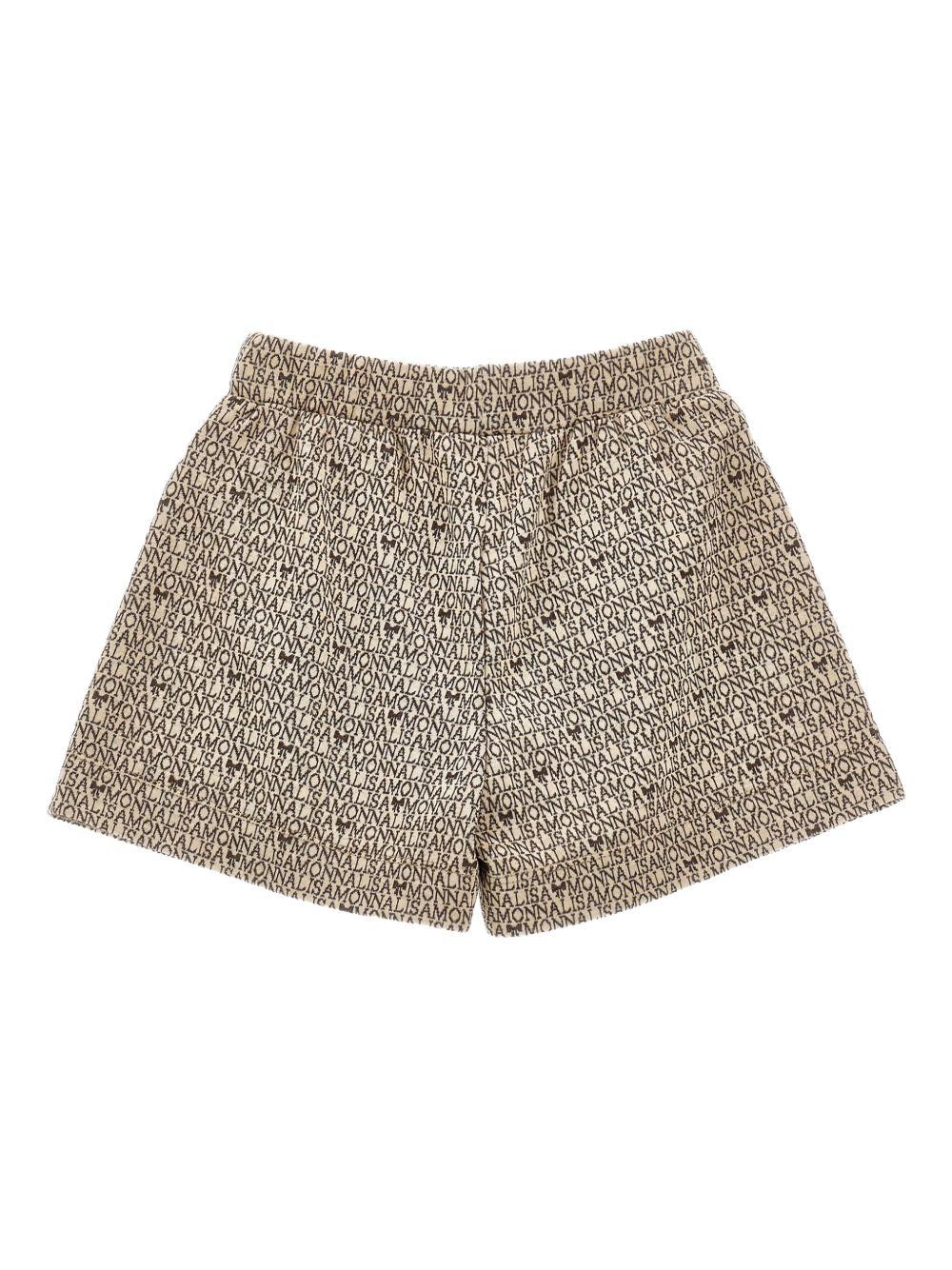 Pantaloncini Beige con Dettagli Plissettati 17F4096215 0206 MONNALISA KIDS 