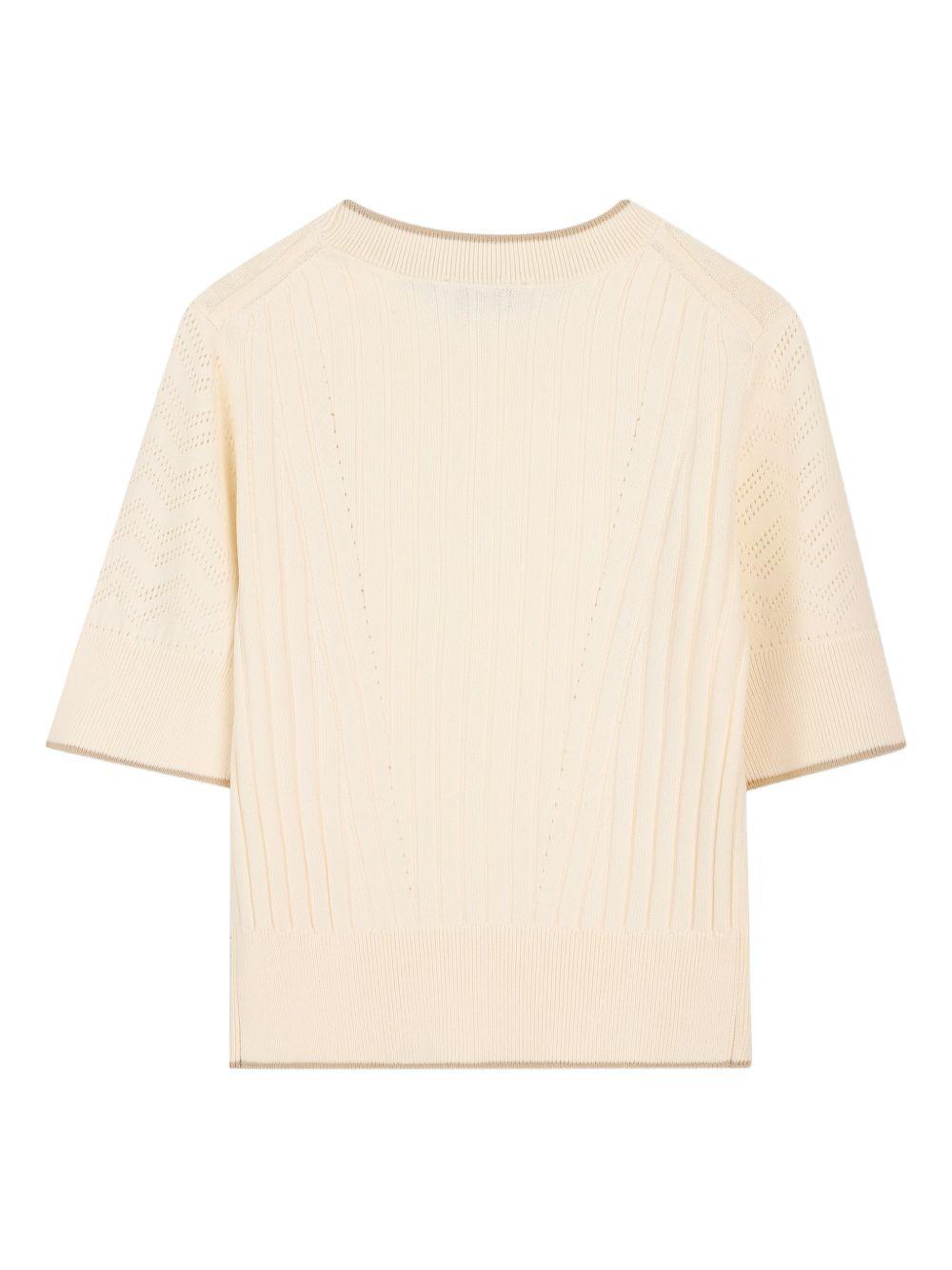 Maglia a maniche corte con dettagli traforati N30350 519 LANVIN KIDS 