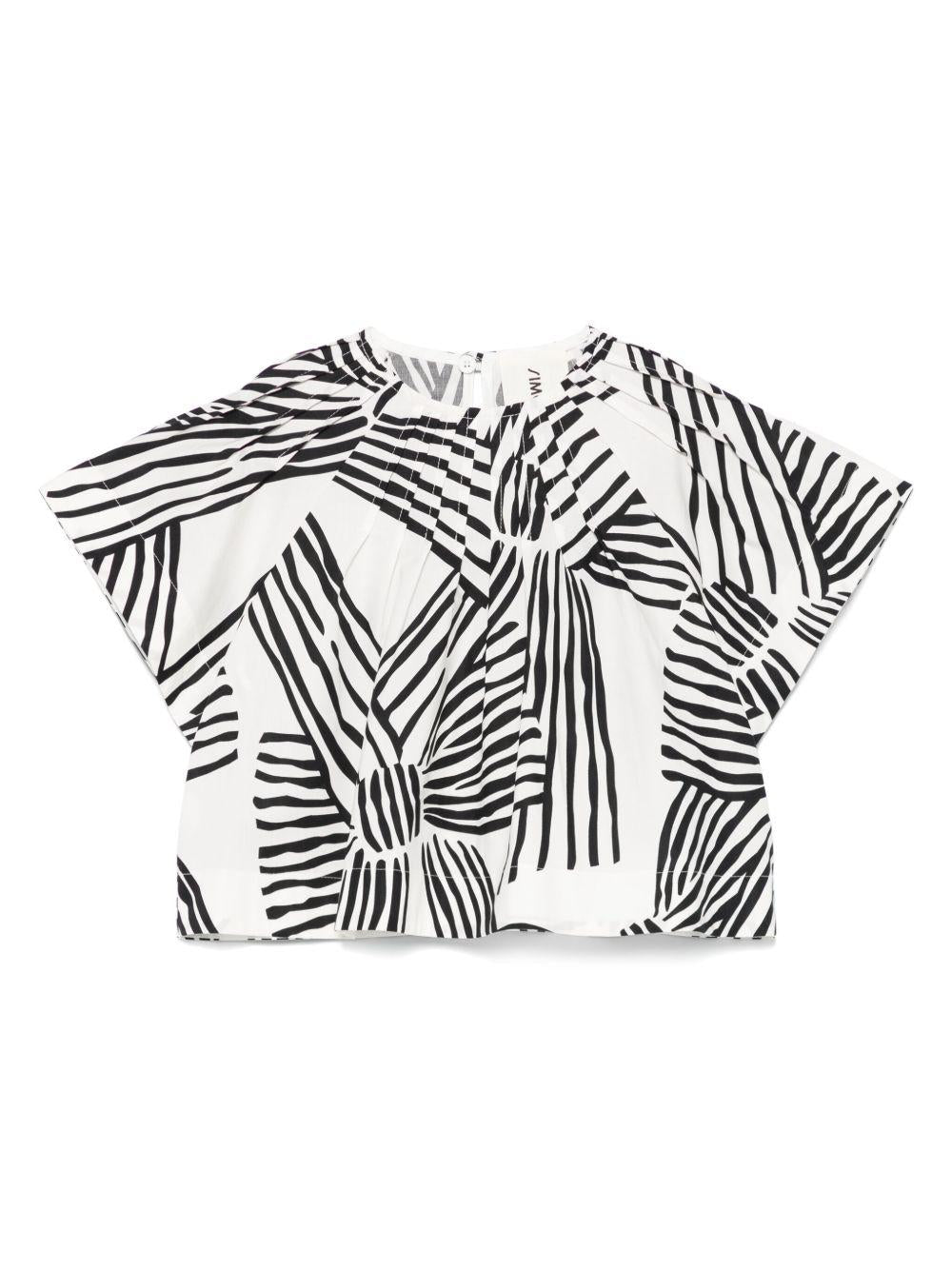 Top avorio fantasia fiocchi a contrasto SW5A11P0506 101NE SIMONETTA KIDS 
