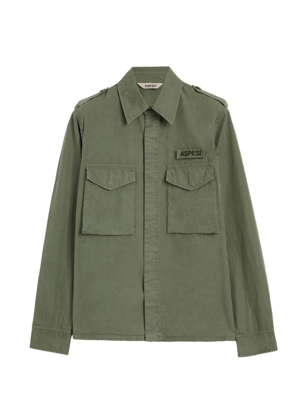 Camicia militare con tasche e patch logo CE10G178 85393 ASPESI 