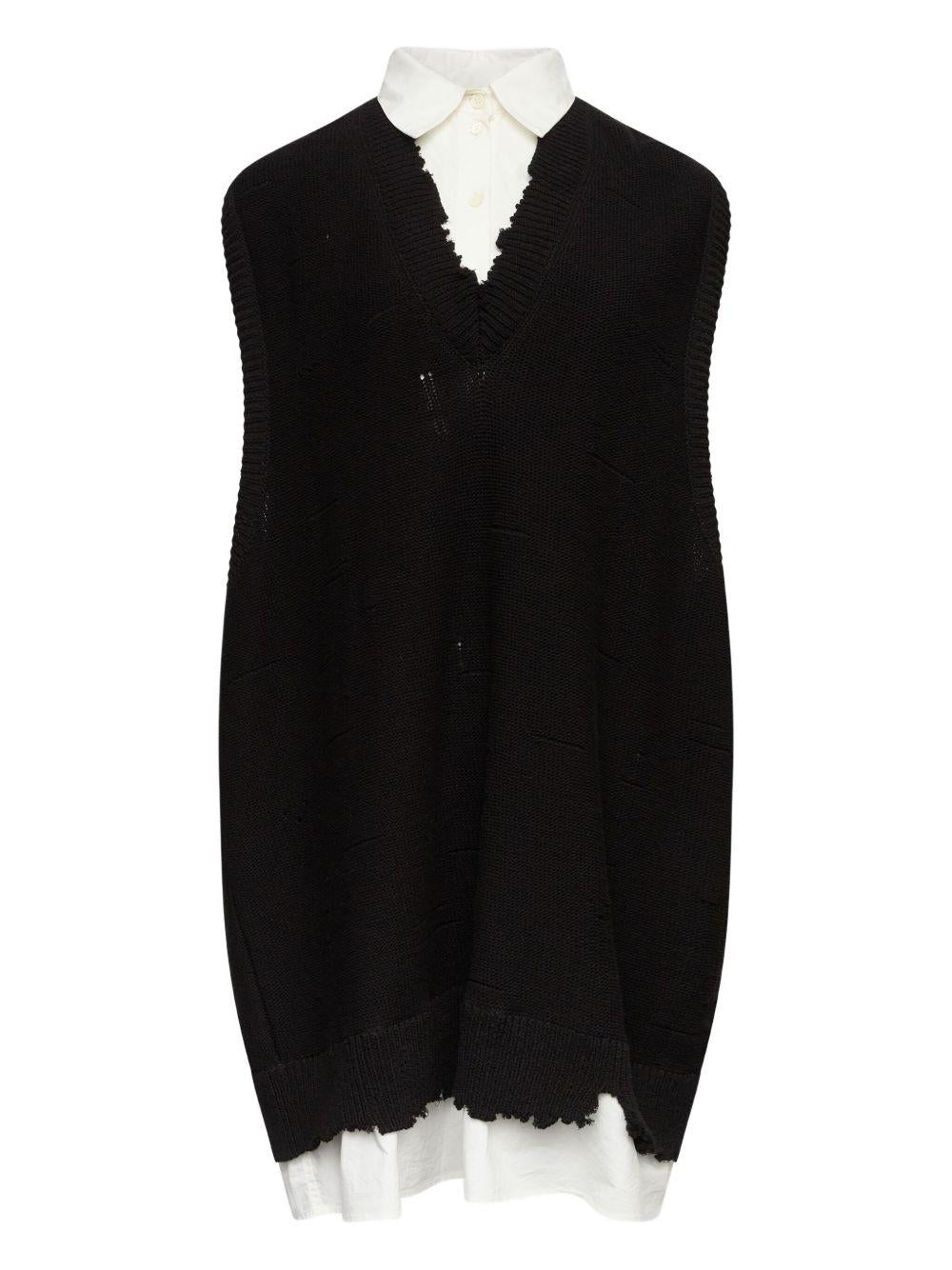 Abito in cotone con colletto S52DA0076M13220 900 MM6 MAISON MARGIELA 