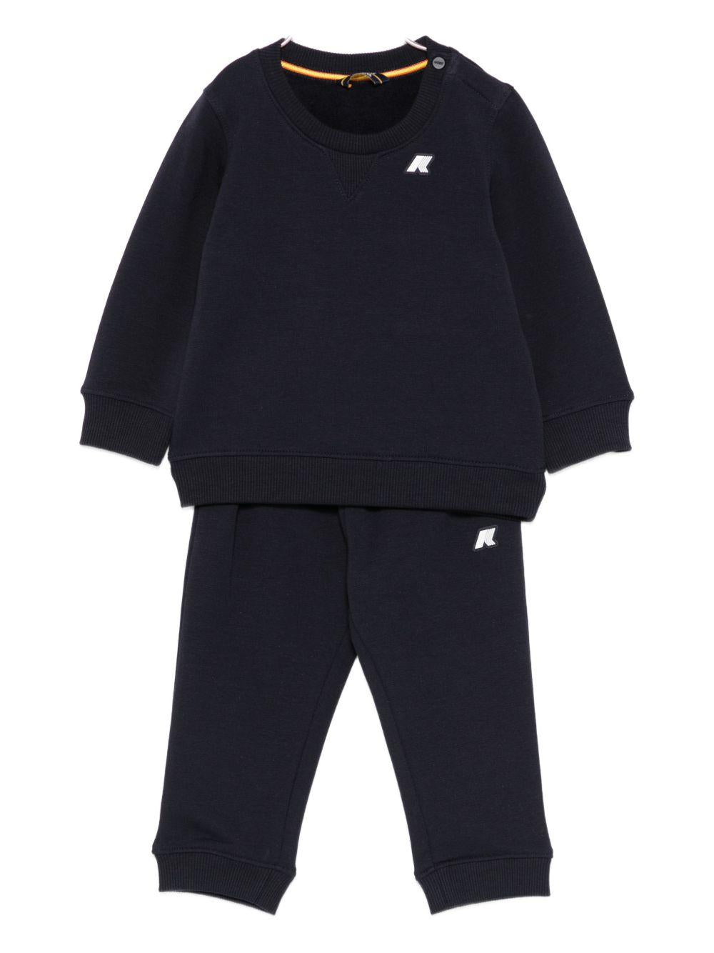 Tuta sportiva blu con logo ricamato 2 pezzi K41384W K89 K-WAY KIDS 