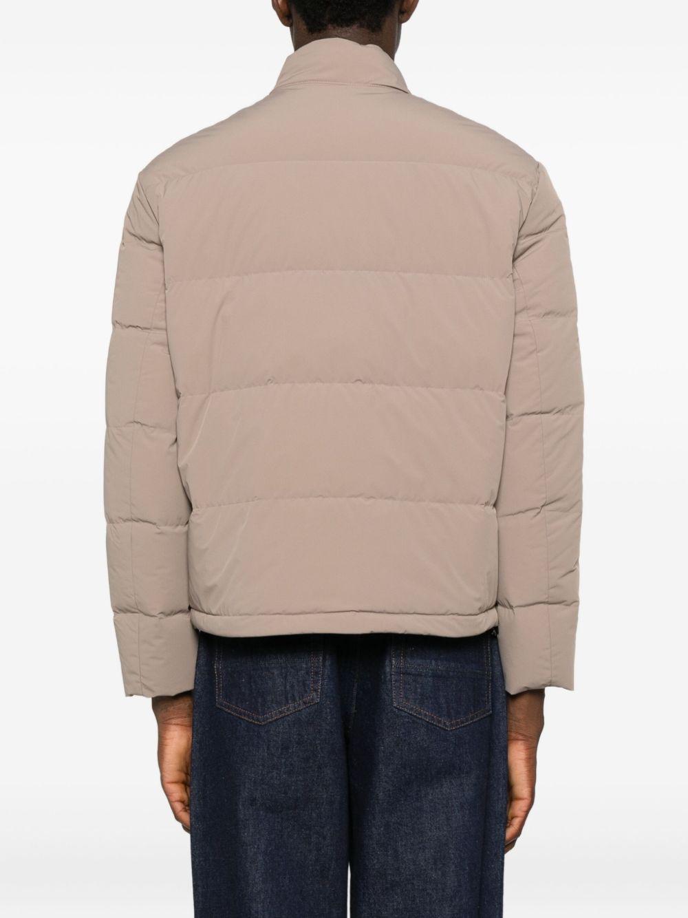 Giubbino marrone imbottito con cerniera e toppe logo EM003278AF18499 U6189 EMPORIO ARMANI 