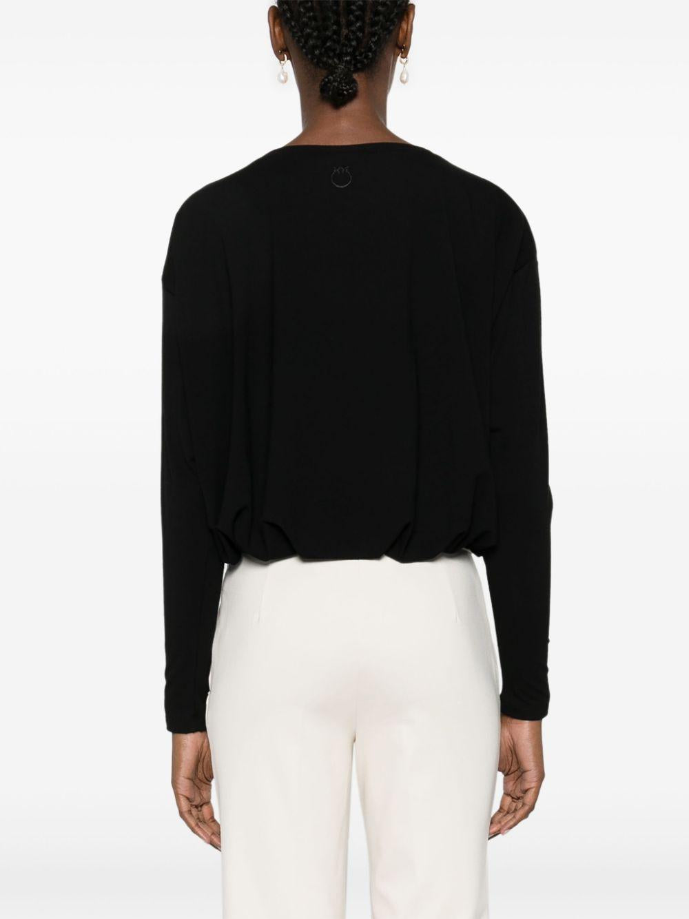 Maglia orlo drappeggiato  nera 104158A1DE Z99 PINKO 