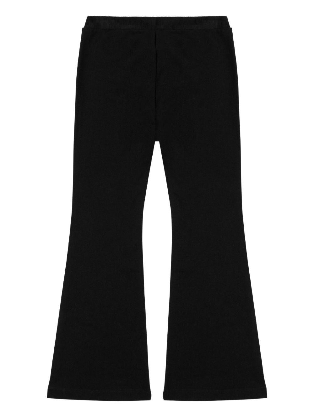 Leggings Neri con Stampa Logo e Orlo Svasato HCP050LDA14 60100 MOSCHINO KIDS 