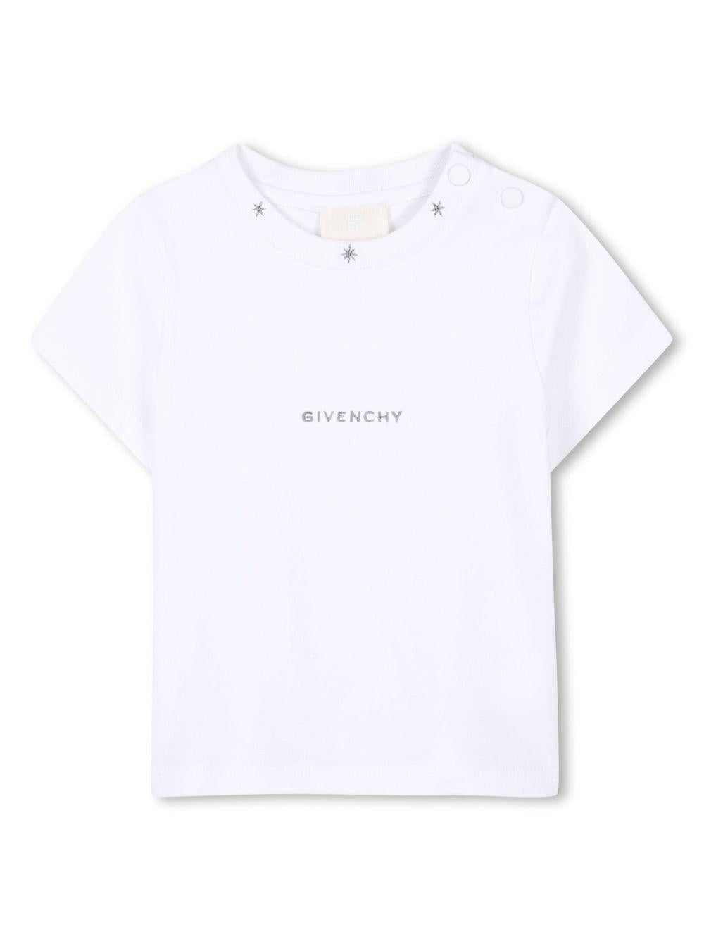 T-shirt bianca con ricami