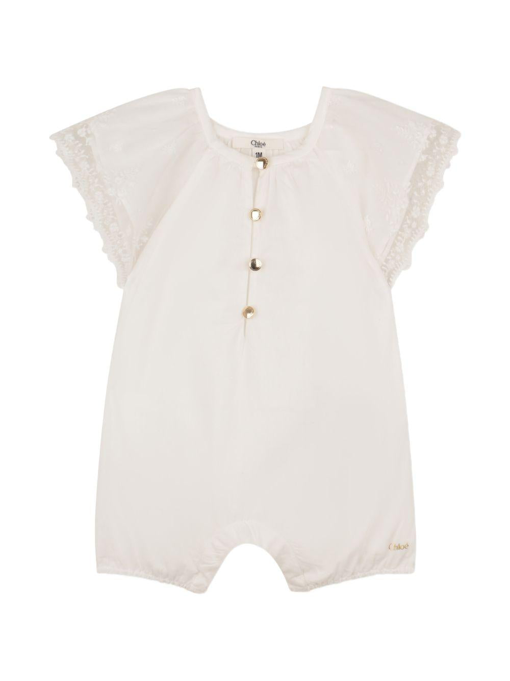 Set tutina e fascia con pizzo panna C20928 117 CHLOE KIDS 