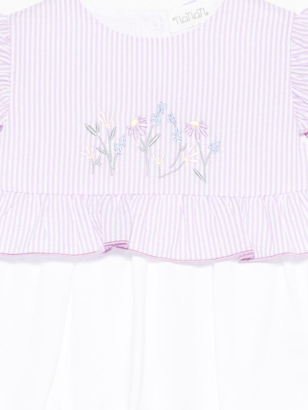 Completo in cotone con ricamo floreale E26474 LILLA NANAN KIDS 