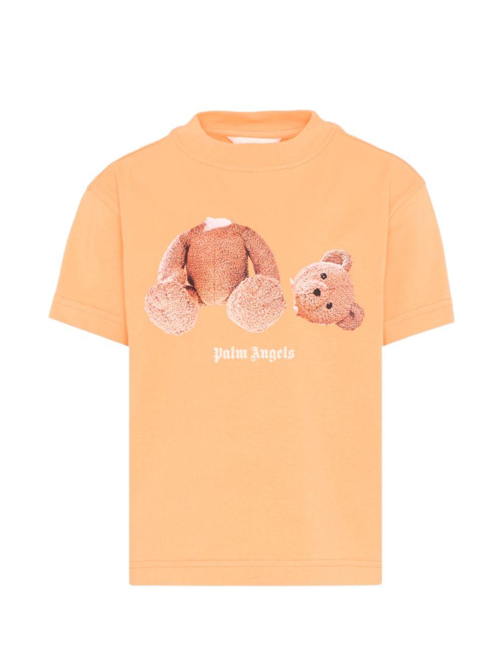 T-shirt con stampa orso PBAA003S26JER001 030 PALM ANGELS KIDS 