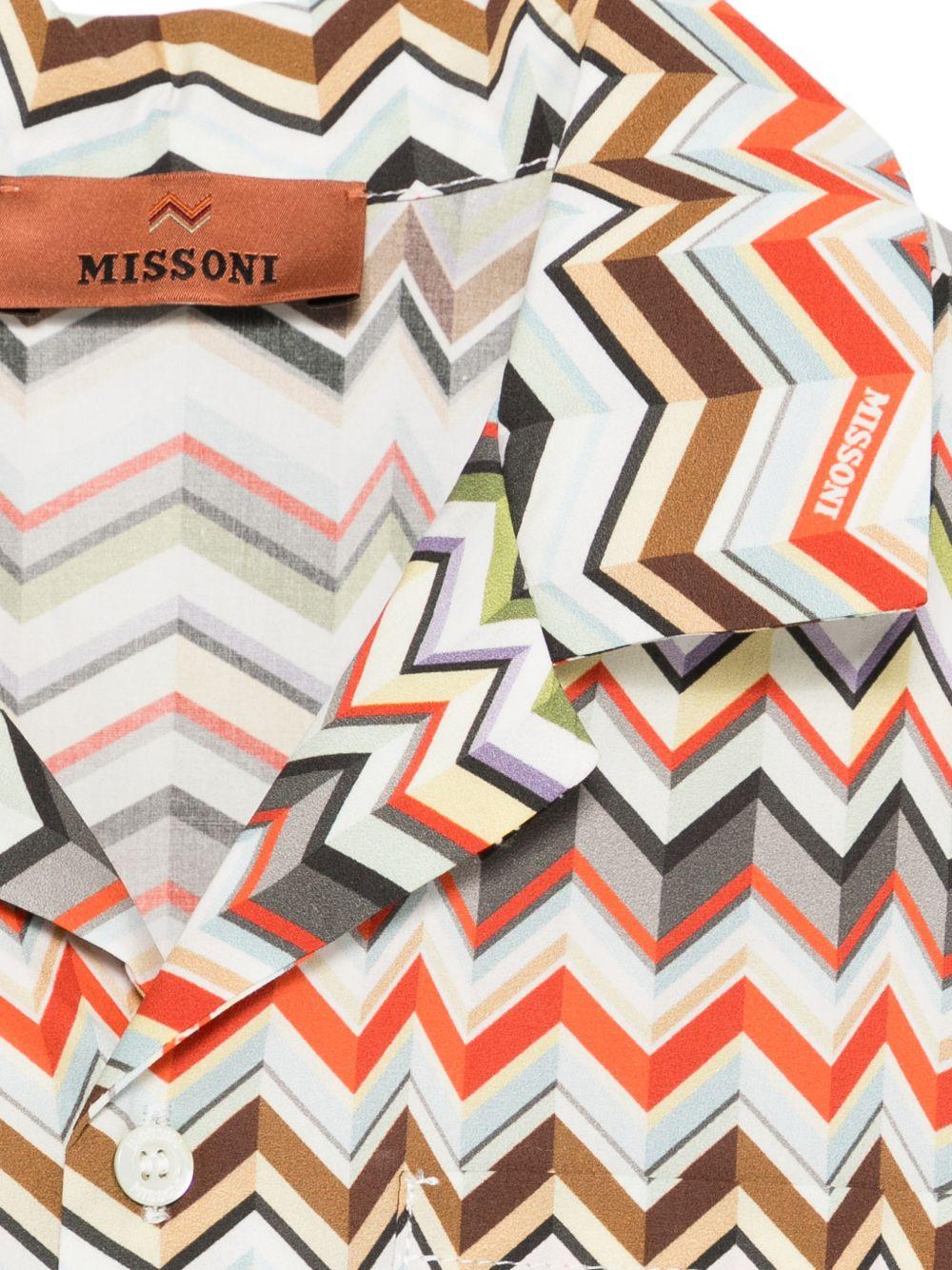 Camicia a maniche corte con stampa chevron MY5P31P0606 997 MISSONI KIDS 