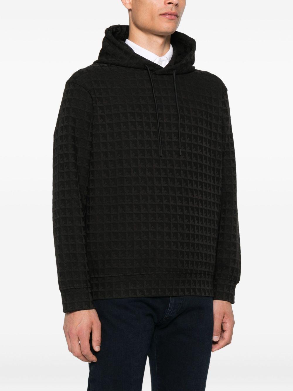 Felpa nera trapuntata con cappuccio e corda di tiratura EM003424AF13700 FC230 EMPORIO ARMANI 