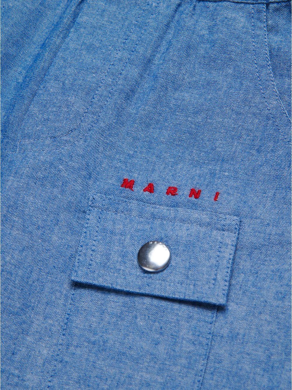 Bermuda effetto denim mini logo neonato