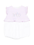 Completo in cotone con ricamo floreale