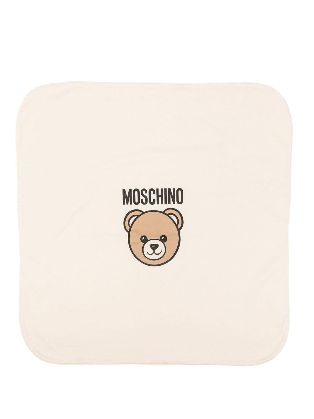 Coperta Beige con Stampa Teddy Bear MQB00FLCA40 20404 MOSCHINO KIDS 
