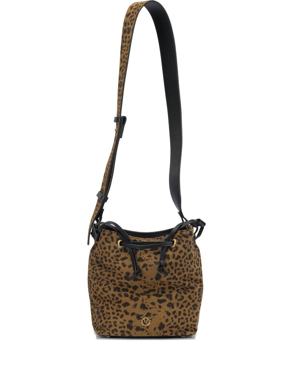 Borsa a spalla con stampa leopardata 104303A32A M35Q PINKO 